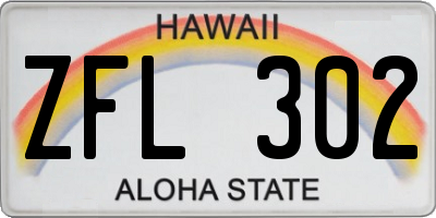 HI license plate ZFL302