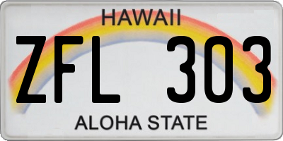 HI license plate ZFL303