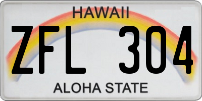 HI license plate ZFL304