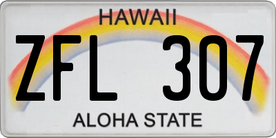 HI license plate ZFL307