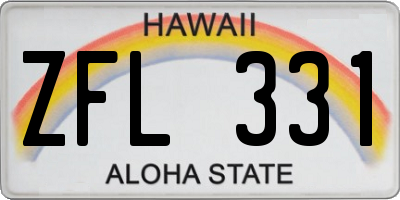 HI license plate ZFL331