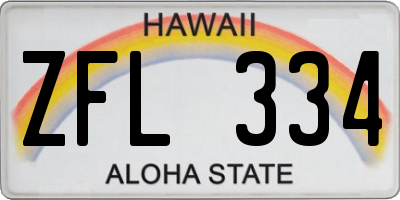 HI license plate ZFL334
