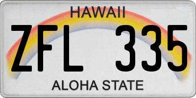 HI license plate ZFL335