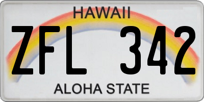 HI license plate ZFL342