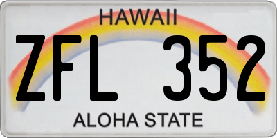 HI license plate ZFL352