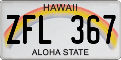 HI license plate ZFL367