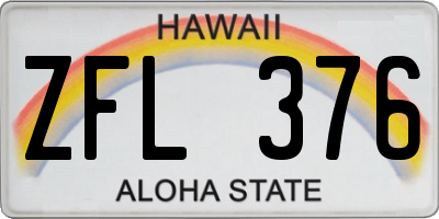 HI license plate ZFL376