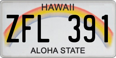 HI license plate ZFL391