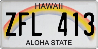 HI license plate ZFL413
