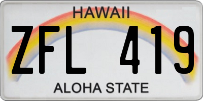 HI license plate ZFL419