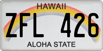 HI license plate ZFL426