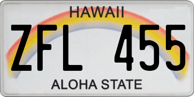 HI license plate ZFL455