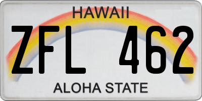HI license plate ZFL462