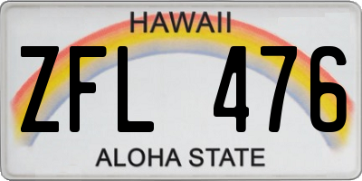 HI license plate ZFL476
