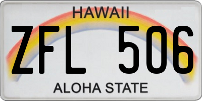 HI license plate ZFL506