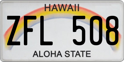 HI license plate ZFL508