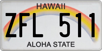HI license plate ZFL511
