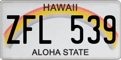 HI license plate ZFL539