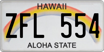 HI license plate ZFL554