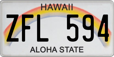 HI license plate ZFL594