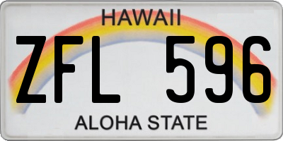HI license plate ZFL596