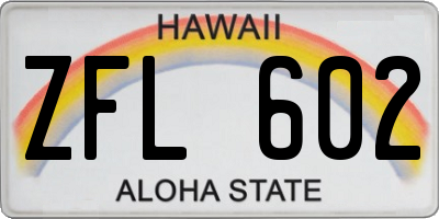 HI license plate ZFL602