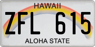 HI license plate ZFL615