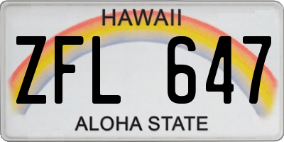 HI license plate ZFL647