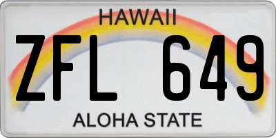 HI license plate ZFL649