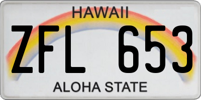 HI license plate ZFL653