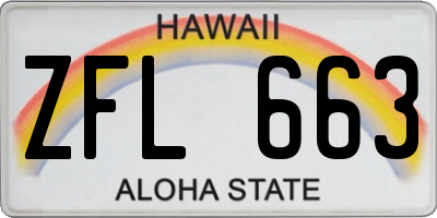 HI license plate ZFL663