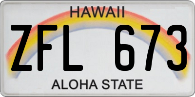 HI license plate ZFL673