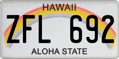 HI license plate ZFL692