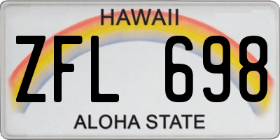 HI license plate ZFL698
