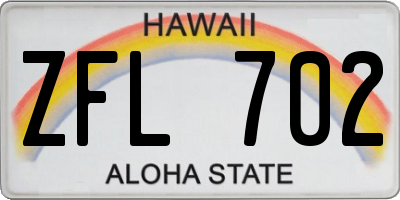 HI license plate ZFL702