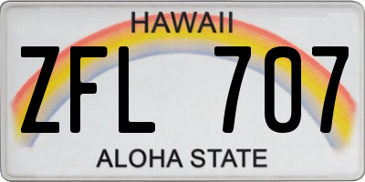 HI license plate ZFL707