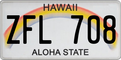HI license plate ZFL708