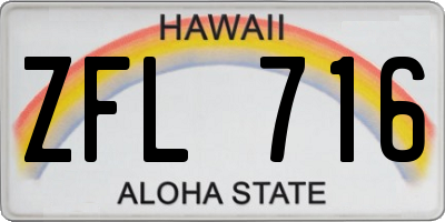 HI license plate ZFL716