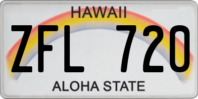 HI license plate ZFL720