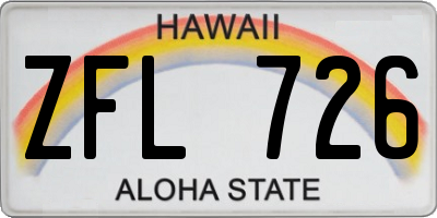 HI license plate ZFL726