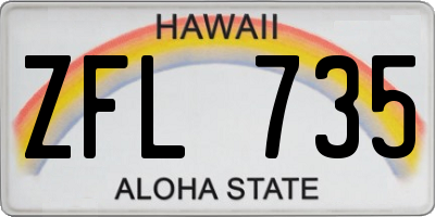 HI license plate ZFL735