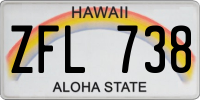 HI license plate ZFL738