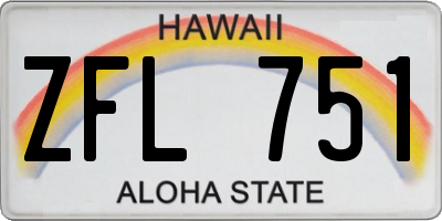 HI license plate ZFL751