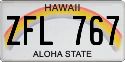 HI license plate ZFL767