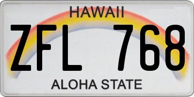 HI license plate ZFL768