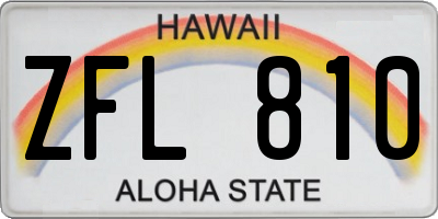 HI license plate ZFL810