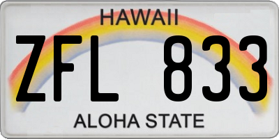 HI license plate ZFL833