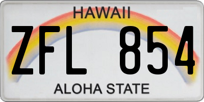 HI license plate ZFL854
