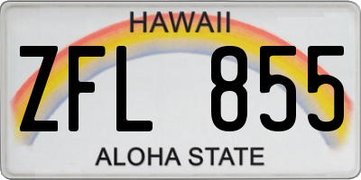 HI license plate ZFL855