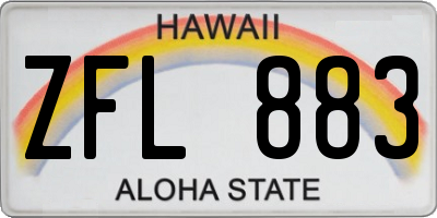 HI license plate ZFL883